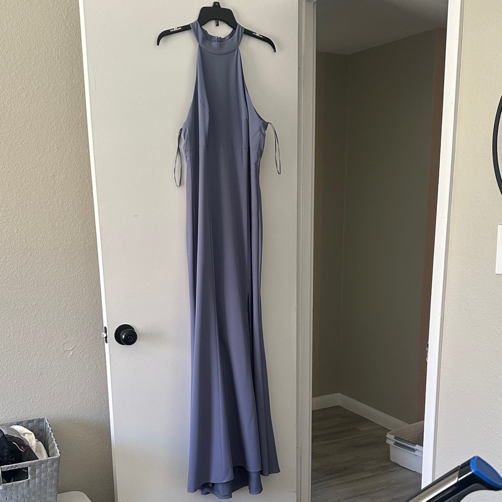 Amsale Lavender Backless Gown